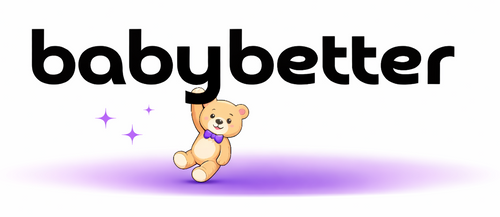 Babybetter logo with a teddy bear on a white background